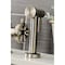 Kingston Brass KS2338RX Industrial Style Bridge Kitchen Faucet with Brass Sprayer, Brushed Nickel KS2338RX - alternate 3